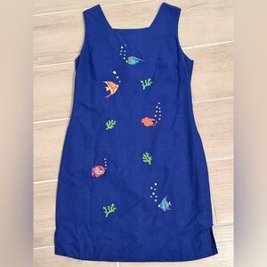 Ultra Dress Collection Kids' Blue Dress with Sea Life Embroidery #y2k